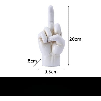 Nieuwe Huisdecoratie Desktop Woonkamer Entree Trendy Speelgoed Hars Ambachten Schattige Middelvinger Ins Stijl Ornamenten 9.5*7.5*20cm white