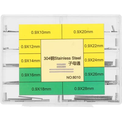 Horloge Geïndenteerde Buisjes en Pinnen Set Horlogeband Strap Buis Pin Assortiment Kit Reparatie Accessoire voor yellow