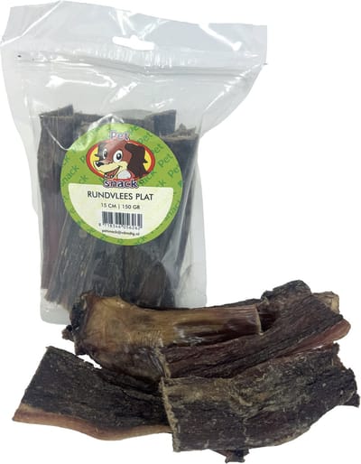 Rundvlees Kauwsnacks PETSNACK - Platte Strips 15 cm - 150g Natuurlijke Hondensnacks Zonder Toevoegingen