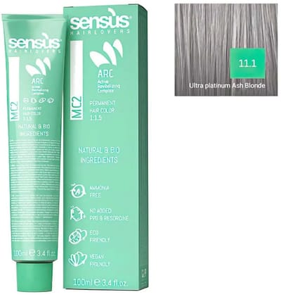 Vegan haarverf Sensus MC2 11.1 Ultra Platinum Asblond 100ml