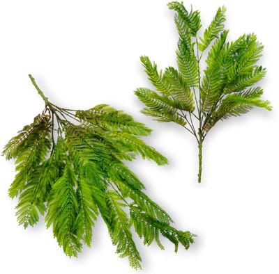 Inspiruj - Kunstplant - Groen-Bruin Boeket van Rubberachtige Varenbladeren - 73 cm