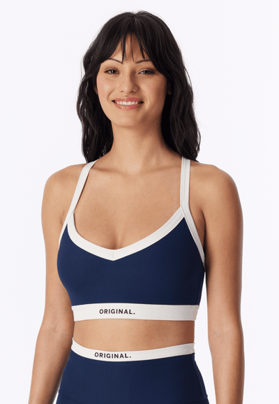 Bustier met fijne rib, kleur admiraalblauw - SCHIESSER Active L