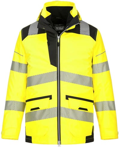 Portwest PW3 Hi-Vis ademend 5-in-1 Jack PW367 - Geel/Zwart - XXXL