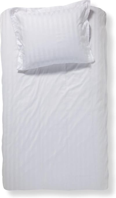 Damai Linea - Dekbedovertrek - Eenpersoons - 140 x 200/220 cm - Wit + 1 kussensloop 60x70
