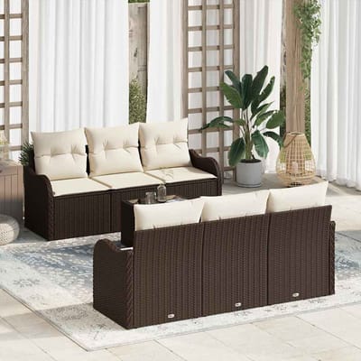 vidaXL - Tuinbank - Set - Bruin - 55 - x - 55 - x - 37 - cm - poly - rattan