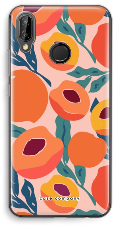 Case Company® - Hoesje geschikt voor Huawei P20 Lite hoesje - Perzik - Soft Cover Telefoonhoesje - Bescherming aan alle Kanten en Schermrand