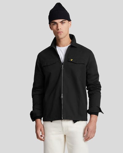 Jetzwart overshirtjack met Lyle & Scott-logo