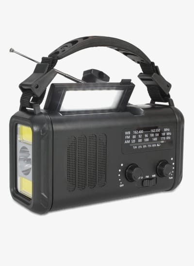 Noodradio Solar & Opwindbaar – Transistor Radio op Batterij, Powerbank 10000mAh – Voor Noodpakket of Rampen