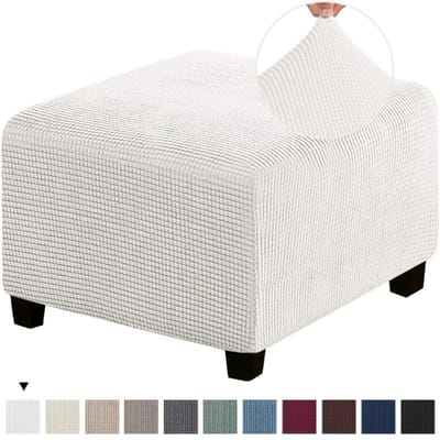 3 Maten Vierkant Jacquard Duurzaam Stretch Voetenbank Ottoman Hoes Opvouwbare Opbergkruk Meubelbeschermer Slipcover S