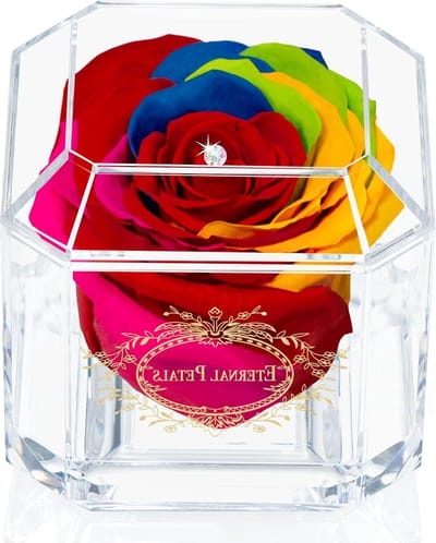 Eeuwige Roos - Gouden Bloem Kristal - Luxe Cadeau - Handgemaakt Verenigd Koninkrijk - 9 x 8.9 x 8.7 cm