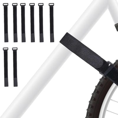 8 Stuks wielspanriemen - Fietsendragerspanriemen - Spanriemen - Accessoires voor fietsendragers - Antislip spanriemen - 66 cm - Verstelbaar - Bevestigingsriemen - Antislip klittenband - Zwart