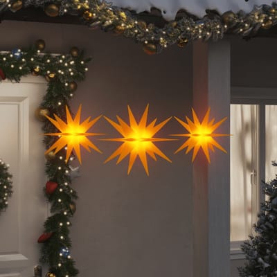 vidaXL - Kerstlampen - met - LED's - 3 - st - inklapbaar - geel