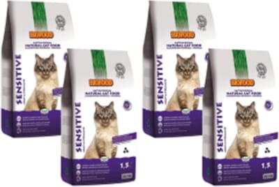 4x Biofood Premium Sensitive Coat/Stomach - Kattenvoeding - 1.5kg