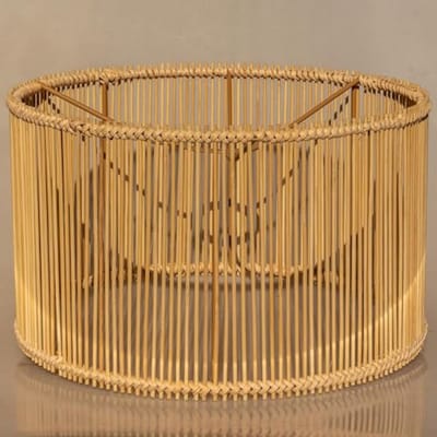 Natuurlijke Rieten Lampenkap | Medium Rond Drum Lampenkap voor Tafel-, Wand-, Bed- en Staande Lampen