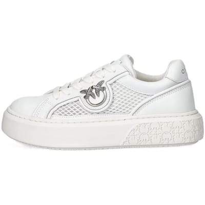PINKO Witte Kalfleren Bos Taurus Platform Sneakers