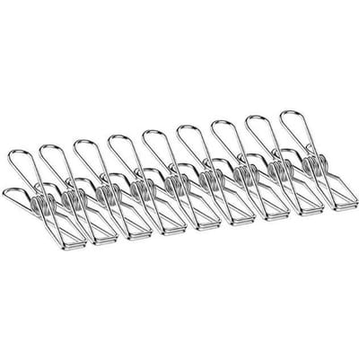 10 stuks Roestvrij Staal Klem Kledingknijpers Knijpers Kledingknijpers Was Knijpers Staaldraad Clip voor Buiten Waslijn Foto's white