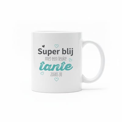 Super Blij Tante Koffiemok – Leuk Cadeau voor Tante – 330 ml Keramische Mok