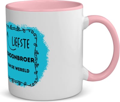 Akyol - de liefste schoonbroer van de wereld koffiemok - theemok - roze - Broer - de liefste schoonbroer - verjaardag - cadeautje voor broer - broer artikelen - kado - geschenk - 350 ML inhoud