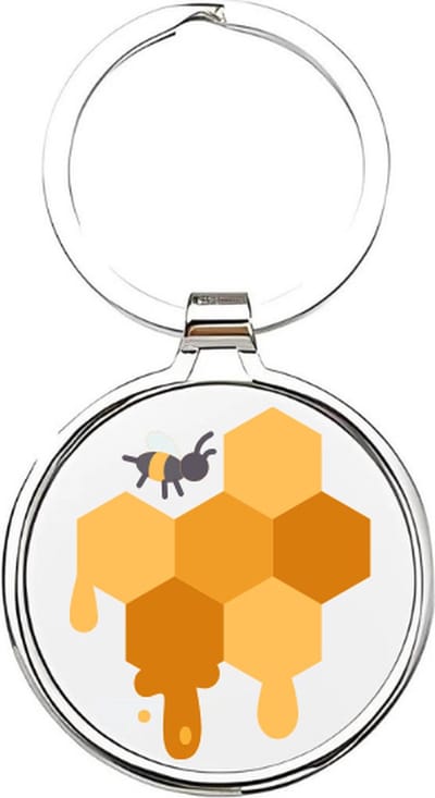 Akyol - Bij Sleutelhanger - bij - Dierenliefhebbers - Bee - wesp - hommel - dieren - insecten - honing - honingraad - wespenkoningin - tuindieren - vliegend insect - dierendag - 4 x 7,5 CM