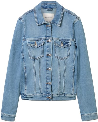 TOM TAILOR Dames Spijkerjack Regular Fit Gewassen Ontwerp Denim Blouson met Biologisch Katoen