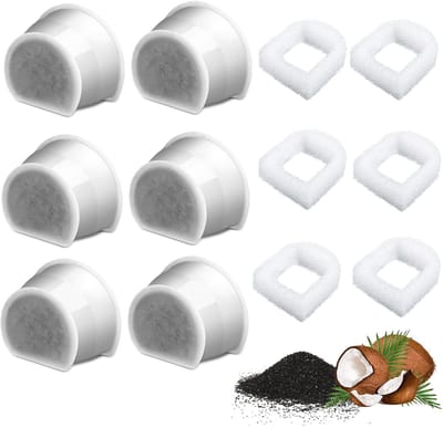 Dailygoods - Set van 6 reservekoolfilters voor Pet-Sa-fe drinkfontein, geavanceerde reiniging, Drinkwell filter voor drinkfonteinen, koolschuimfilter voor katten, schoon en vers water