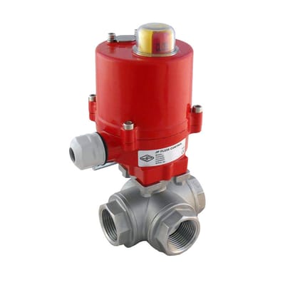 G3/4'' L-Boring 3-Weg RVS Elektrische Kogelkraan 12V AC - BL3SA - BL3SAL-034-AG4-012AC