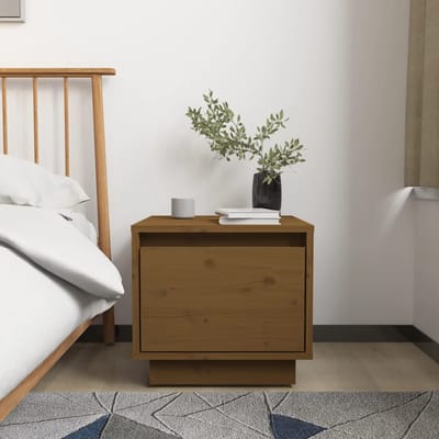 vidaXL - Nachtkastjes - 2 - st - 35x34x32 - cm - massief - grenenhout - honingbruin