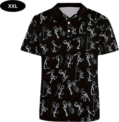 Bovista Golf Shirt Heren - T-shirt - Golfkleding - Golfen - Golf Accessoires - Polo Shirt - Zwart - Maat XXL