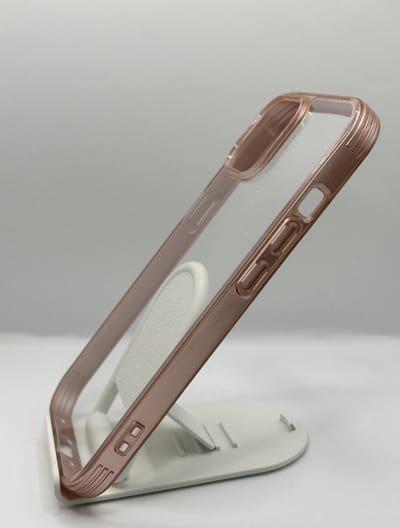 Hybrid TPU/Acryl Back Cover hoesje - Geschikt voor Appel iPhone 14 / iPhone 15 - Transparant/Rosegoud