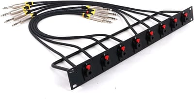 Audiokabel Aansluitblok - Stereo Verlengsnoer - Audio Verbindingen - Compact Rackmontage - 2.5 Meter - Zwart