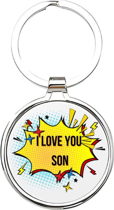 Akyol - I love you son Sleutelhanger - zoon - De liefste zoon - Zoon sleutelhanger - kind sleutelhanger - Sleutelhanger zoon - Familie sleutelhanger - cadeautje - Zoon cadeau - boy - de liefste zoon - 4 x 7,5 CM