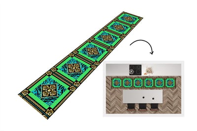 Keukenloper - Loper keuken - Dierenprint - Bloemen - Ketting - Goud - Patroon - 300x50 cm - Keukenloper vinyl