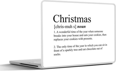 Laptop sticker - 11.6 inch - Christmas definitie - Woordenboek - Kerst - Spreuken - Quotes - 30x21cm - Laptopstickers - Laptop skin - Cover
