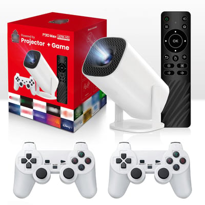 ECTEATOY® Mini Beamer - Projector - 4K Support - HD Ready 720P - 160 ANSI Lumen - Voor iOS & Android - WiFi - Thuisbioscoop - Wit