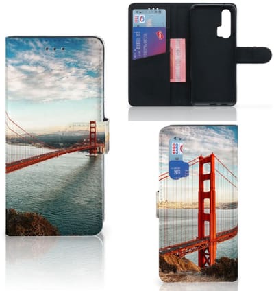 Book Case voor Honor 20 Pro Flip Cover Golden Gate Bridge