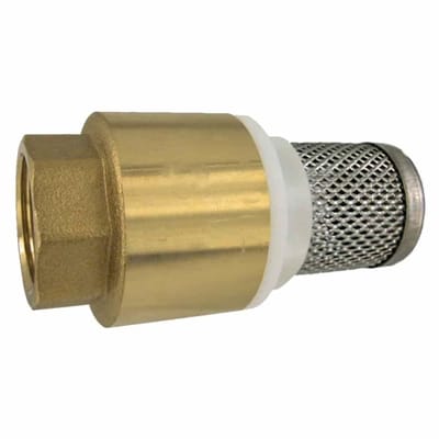 Messing Voetventiel met Terugslagklep & Zuigkorf
