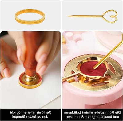 200 Stuks Rode Sealing Wax Kralen - Octagonale Wax Seal Set met 5 Theelichtjes en Lepel voor Enveloppen, Uitnodigingen en Cadeaus