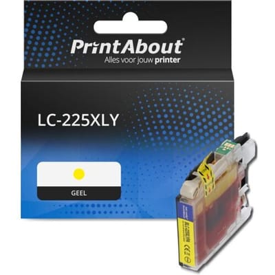 PrintAbout Inktcartridge LC-225XLY Geel Hoge capaciteit geschikt voor Brother