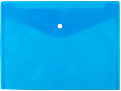 D.rect A4 Map met Klep, Transparant Blauw, 180µm