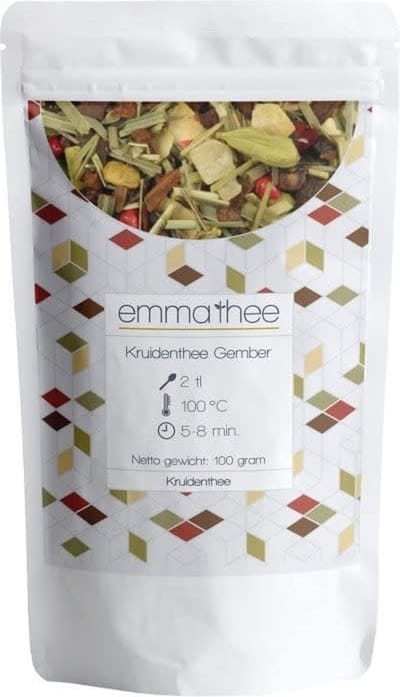 Kruidenthee Gember 500 Gram - Losse Thee - Puur & Natuurlijk - Pittig & Verwarmend