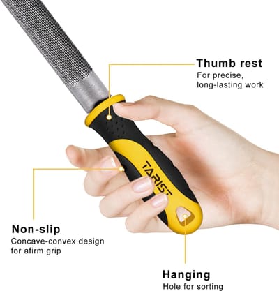 Professionele 8 inch Halfronde Metalen Vijl - Koolstofstalen Gereedschapsslijper voor Professionals en Klussers