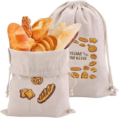 Set van 2 Linnen Broodzakken voor het Bewaren van Brood: Ideaal voor Vers Brood, Broodopslag en Duurzaam Gebruik