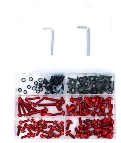 Store_9 - Motorfiets Voorruit Kuip Bouten Kit - 177 stuks - Bevestigingsmiddelen - Rood - Aluminium - Geschikt voor M5/M6