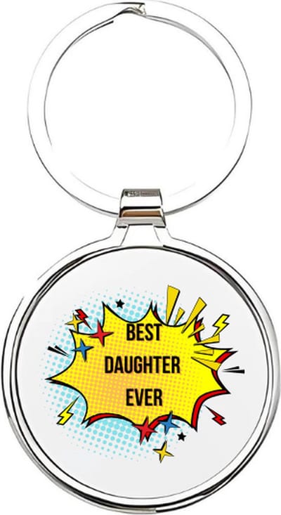 Akyol - Best daughter ever Sleutelhanger - dochter - De liefste dochter - Dochter sleutelhanger - kind sleutelhanger - Sleutelhanger dochter - Familie sleutelhanger - cadeautje - Dochter cadeau - girl - de liefste dochter - 4 x 7,5 CM