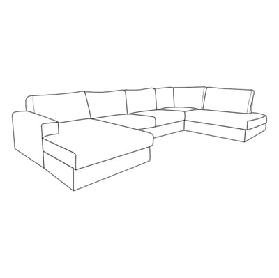 PEPP interiors Hoekbank UNO U-opstelling chaise longue links - Modesto 492