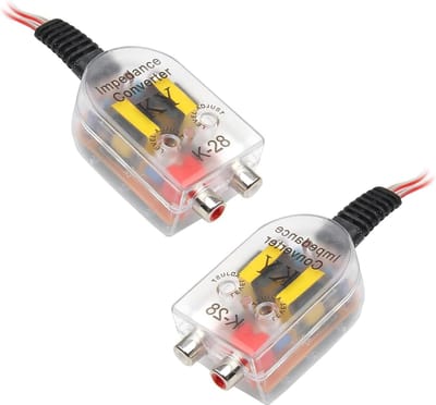Daity 2-pack RCA-converters voor auto-audio, auto-lijnuitgang subwoofer, luidspreker naar RCA, hoog/laag-niveau converter
