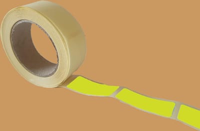 Blanco etiketten op rol - 40 x 20 mm rechthoek - radiant geel