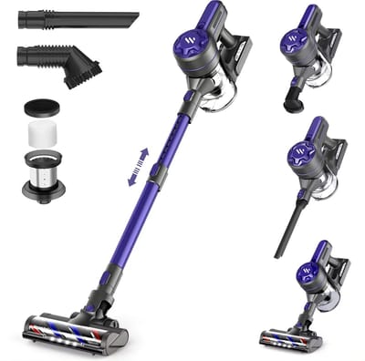 John Yarock Steelstofzuiger Draadloos - Zonder Zak - Op Accu - 4-in-1 - Op Batterij - 180W - Vacuum Cleaner - Draadloze stofzuiger