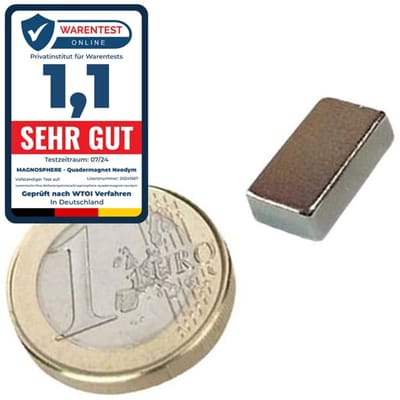 Extra sterke vierkante neodymium magneten - hechtkracht tot 800 kg - 60 stuks van 13 x 6 x 4 mm