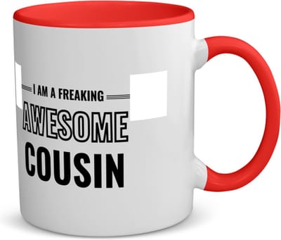 Akyol - i am a freaking awesome cousin koffiemok - theemok - rood - Neef - de meest geweldigste neef - verjaardagscadeau - verjaardag - cadeau - cadeautje voor neef - neef artikelen - kado - geschenk - gift - 350 ML inhoud